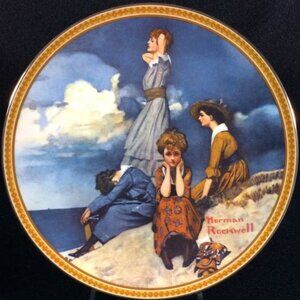 Knowles Norman Rockwell Rediscovered Women Collection "Waiting on the Shore"